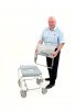 Oyster folding shower commode
